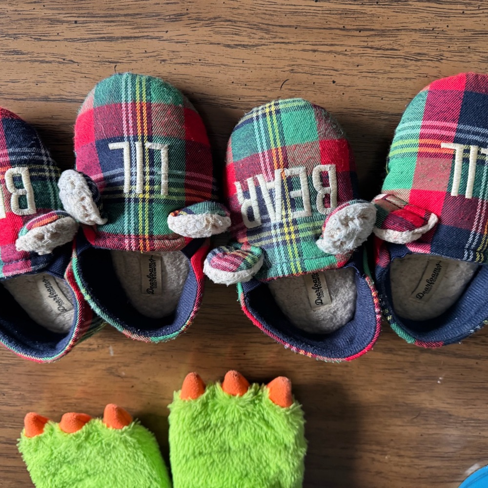 Dearfoams Multicolor Plaid Baby Slippers